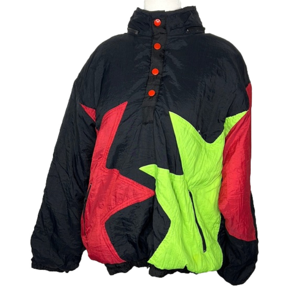 VINTAGE  Black AST Sportswear Puffy Windbreaker Coat